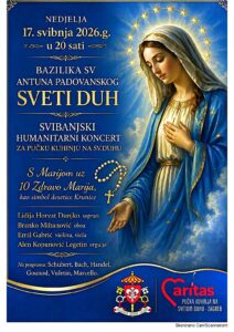 Svibanjski humanitarni koncert za Pučku kuhinju na Svetom Duhu